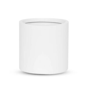 Compact White Cylinder Planter