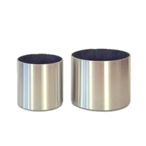 Short Brushed Aluminum Planters (Set of 2)
