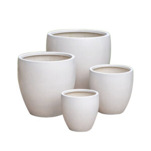 White Ceramic Planter Set (Set of 4)